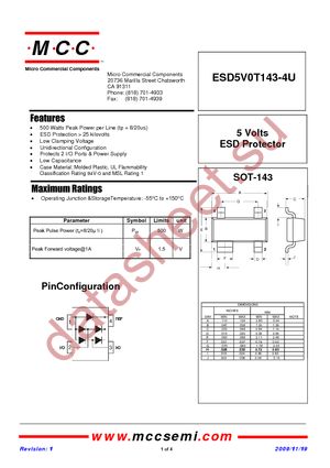 ESD5V0T143-4U-TP datasheet  